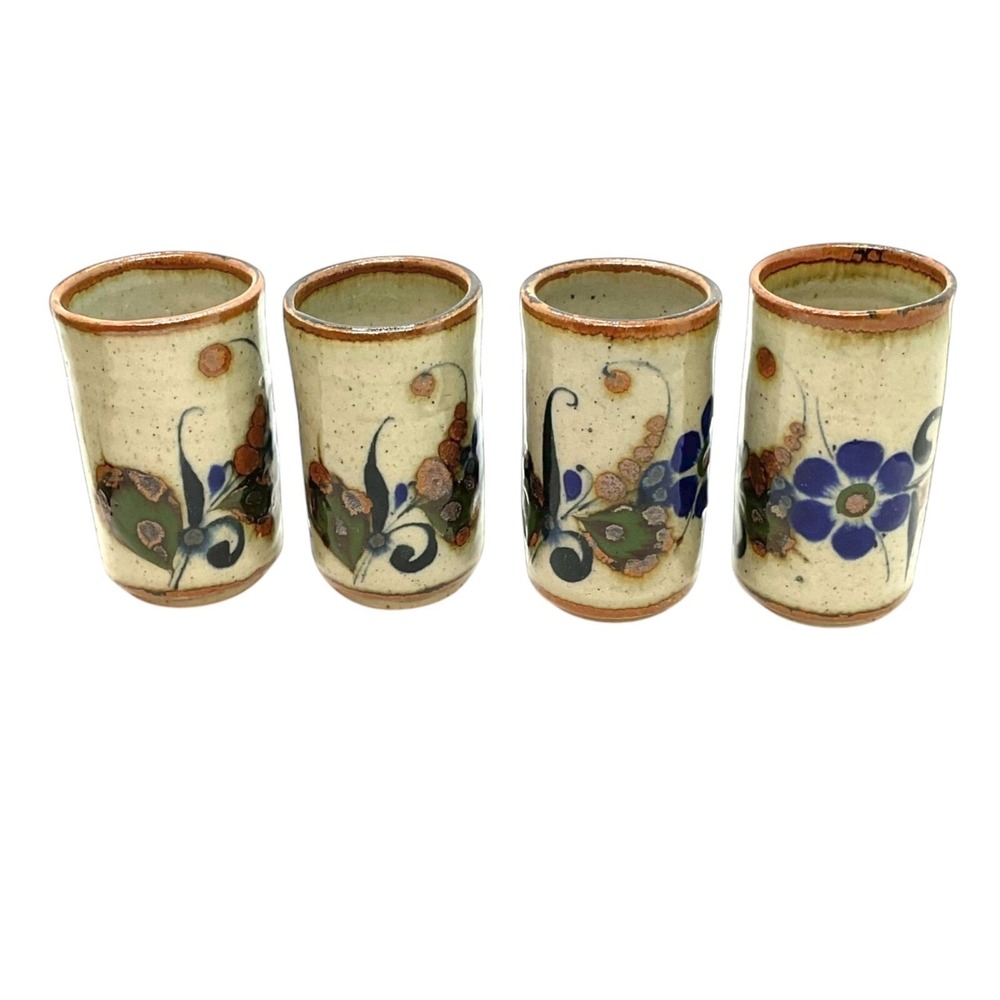 Espresso/Shot Set 4 Cup Cream Pitcher Spice Shaker Hand‎ Made & Painted 6 Pieces - Picture 4 of 5
